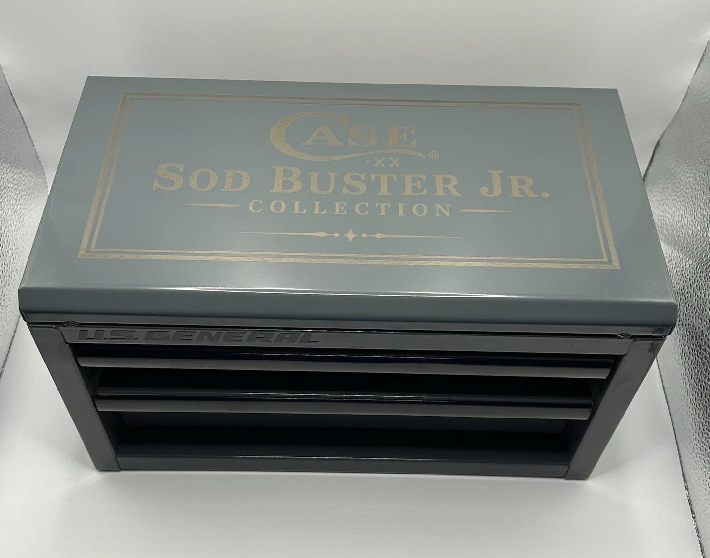 Custom Case XX Sod Buster Jr. Knife Display Tool Box Laser Engraved