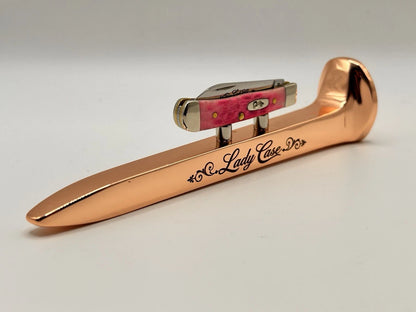 Rose Gold Lady Case Railroad Spike Knife Display Magnet Holder No Knife