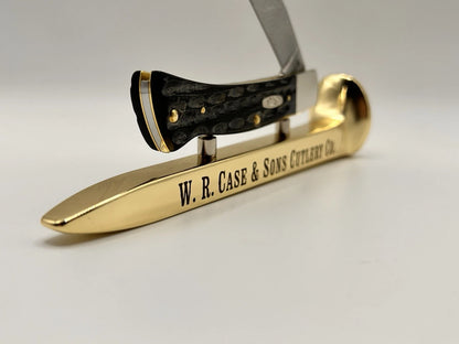 Custom Engraved W.R. Case & Sons Gold Railroad Spike Display Stand