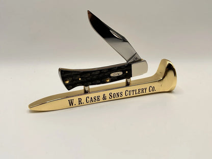 Custom Engraved W.R. Case & Sons Gold Railroad Spike Display Stand