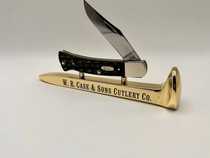 Custom Engraved W.R. Case & Sons Gold Railroad Spike Display Stand