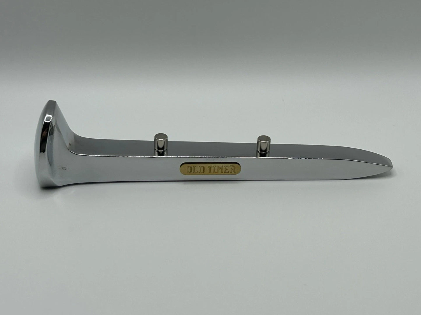Old Timer Railroad Spike Knife Stand Display With Old Timer Shield/Badge