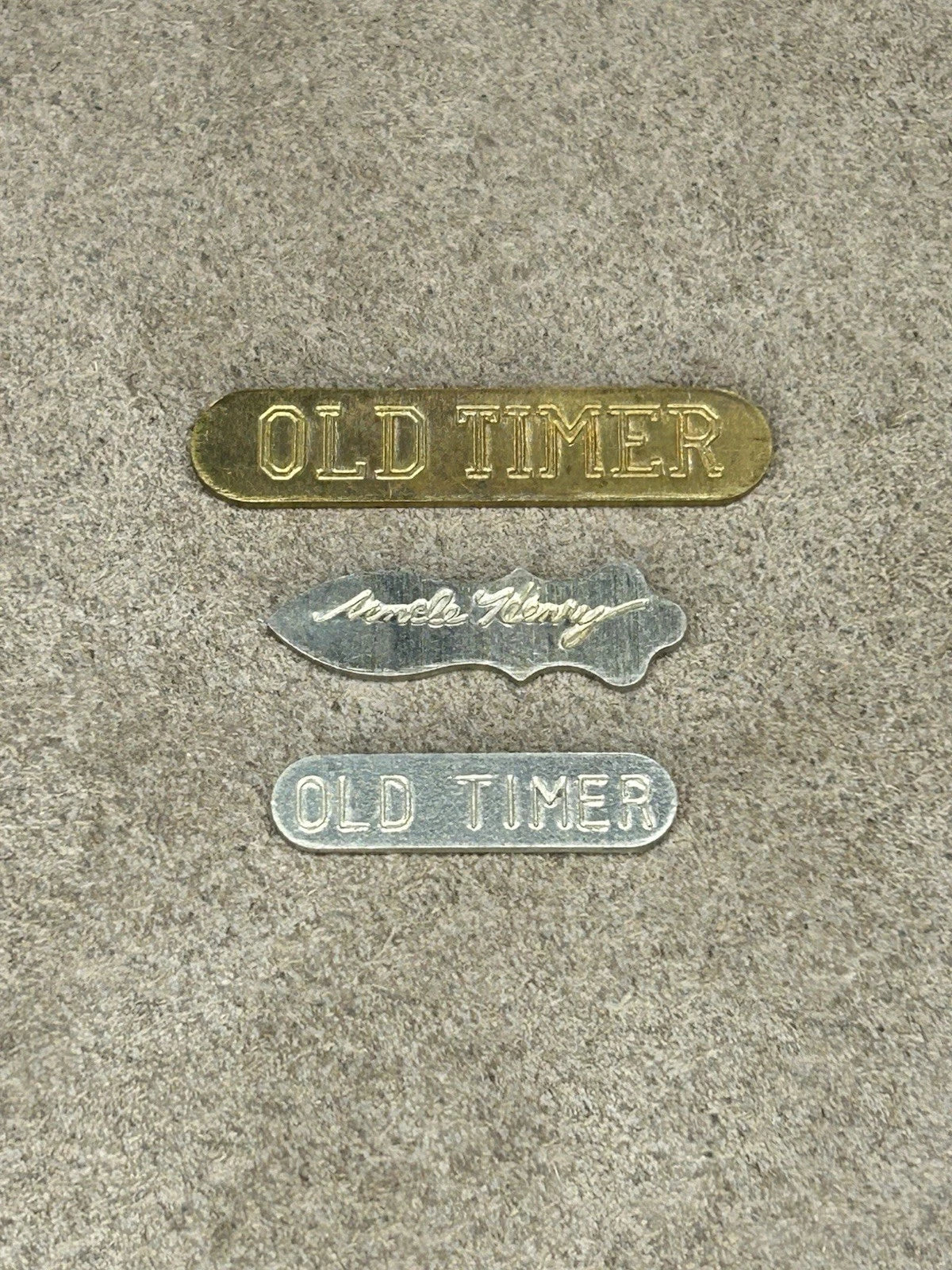 Lot Of 3 Knife Shields/Badges Old Timer And Uncle Henry!!!
