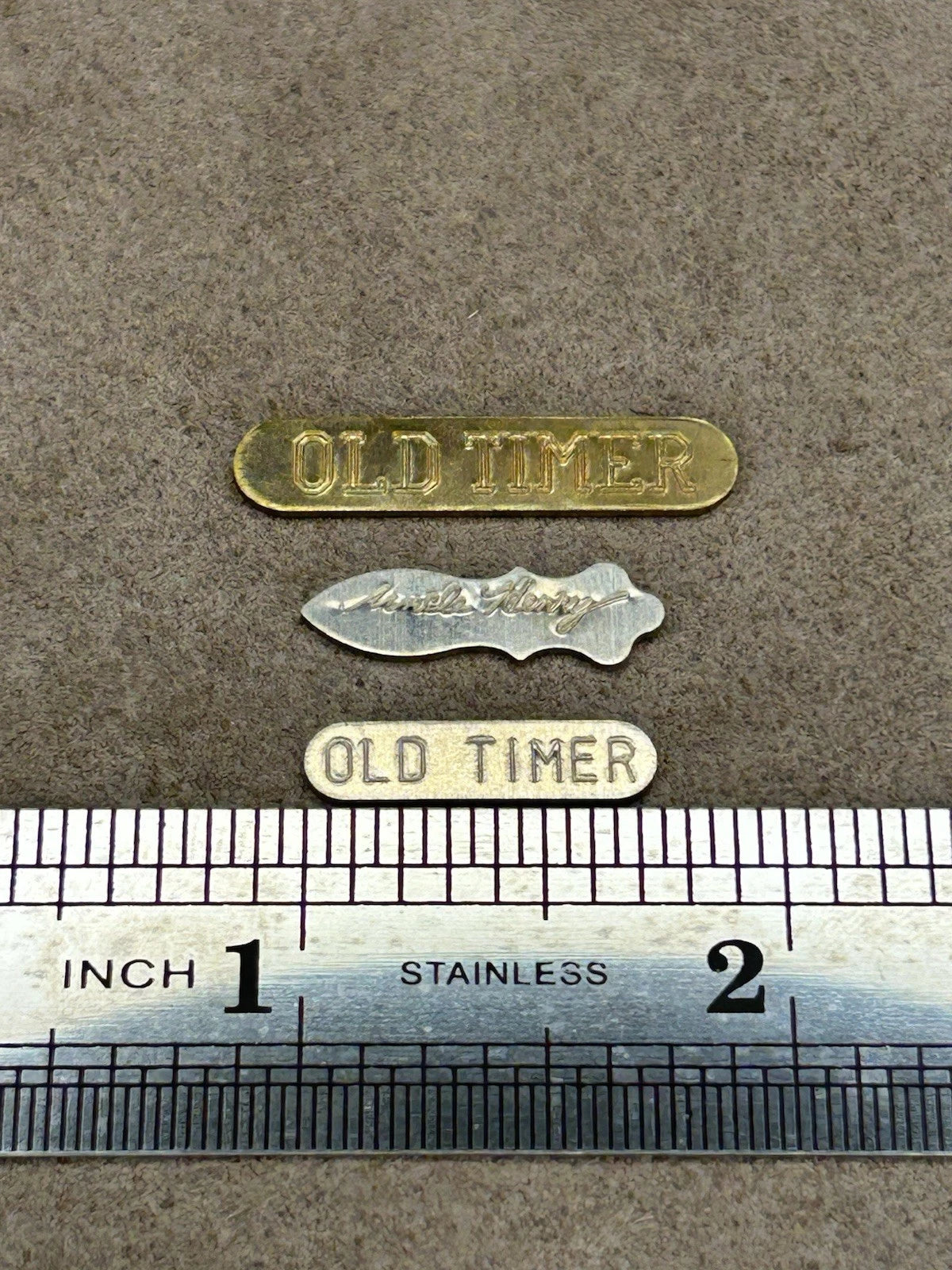 Lot Of 3 Knife Shields/Badges Old Timer And Uncle Henry!!!