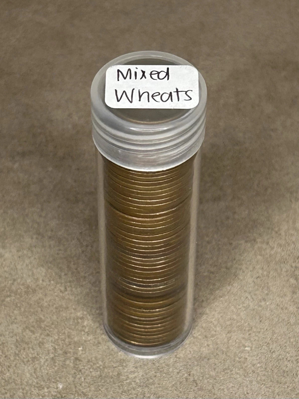 1 Roll Of Wheat Pennies In Plastic Tube!!!