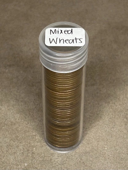 1 Roll Of Wheat Pennies In Plastic Tube!!!