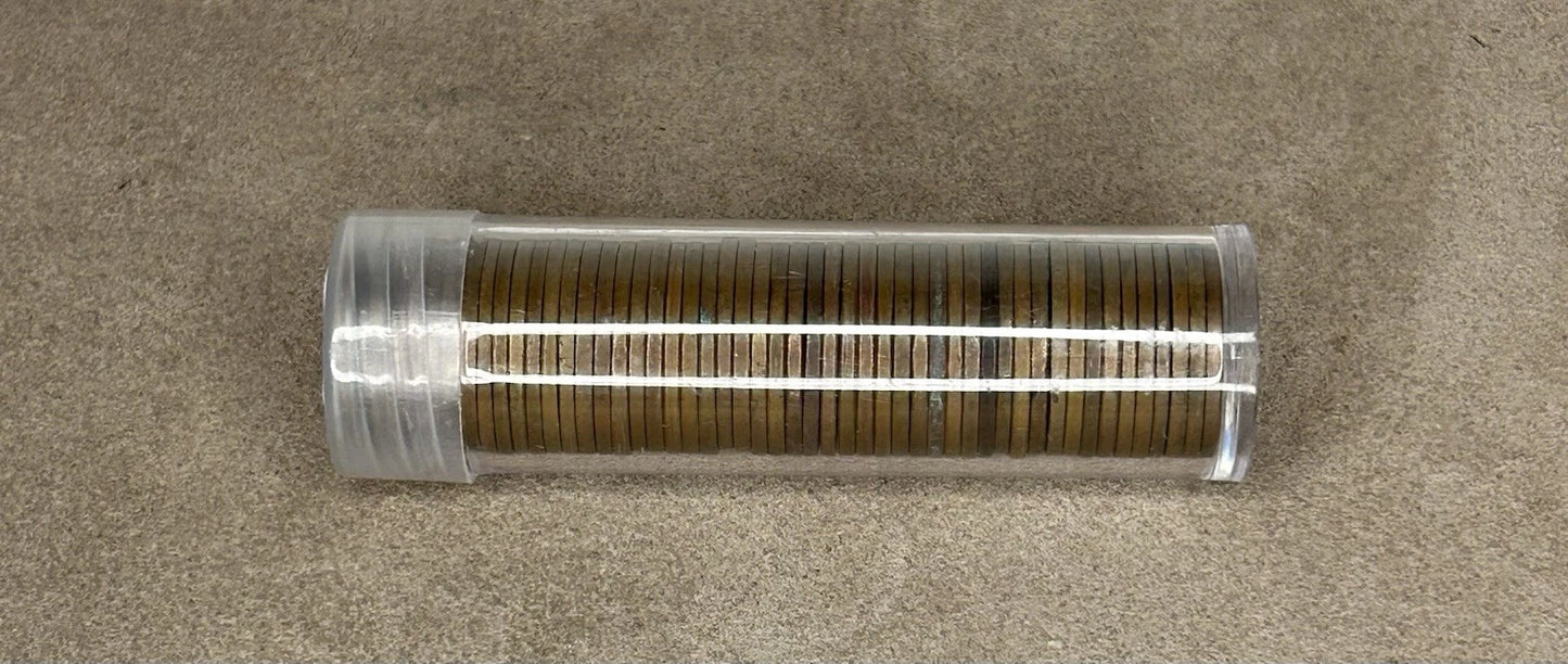 1 Roll Of Wheat Pennies In Plastic Tube!!!