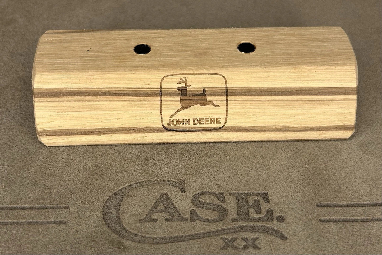 John Deere Engraved African Zebrawood Knife Stand With Magnets