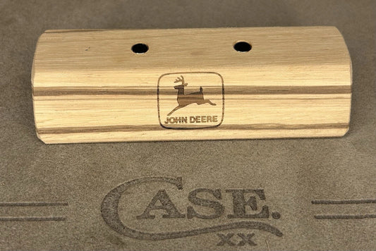 John Deere Engraved African Zebrawood Knife Stand With Magnets