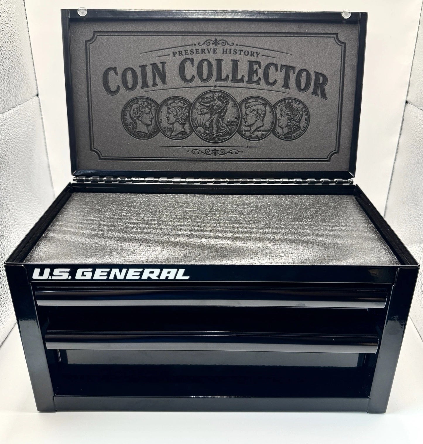U.S. General Custom Engraved Coin Collector Toolbox Display Storage Case Gift