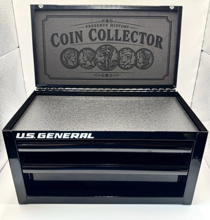 U.S. General Custom Engraved Coin Collector Toolbox Display Storage Case Gift