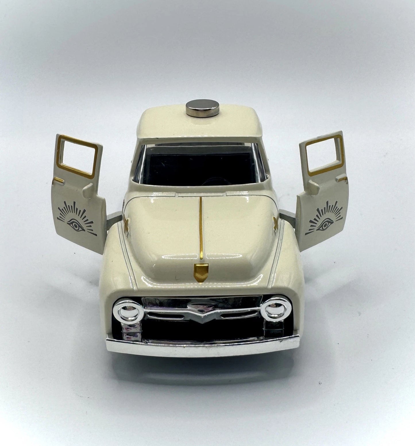 Custom Engraved German Eye Diecast Pickup Truck Knife Display Holder w/ Magnet