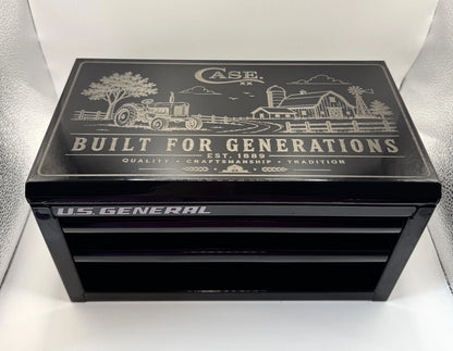 Custom Engraved Case XX Tractor Farm US General Mini Toolbox Display