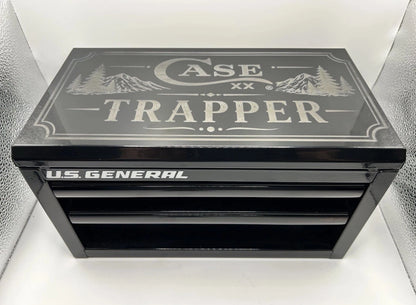 Custom Engraved Case XX Trapper US General Mini Toolbox Display
