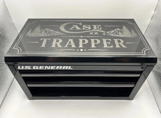 Custom Engraved Case XX Trapper US General Mini Toolbox Display
