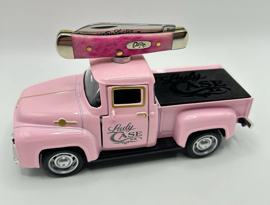 Case XX Engraved Lady Case Toy Truck Knife Stand W/Foam Insert & Magnet.