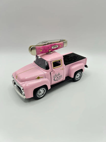 Case XX Engraved Lady Case Toy Truck Knife Stand W/Foam Insert & Magnet.