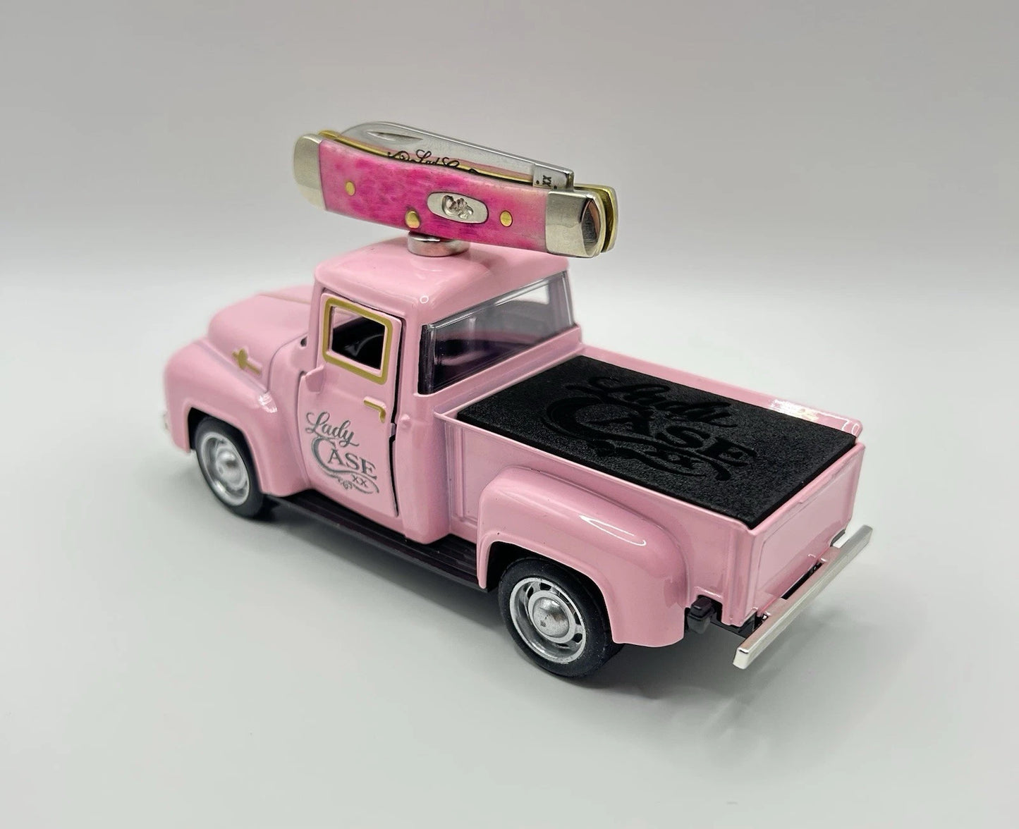 Case XX Engraved Lady Case Toy Truck Knife Stand W/Foam Insert & Magnet.