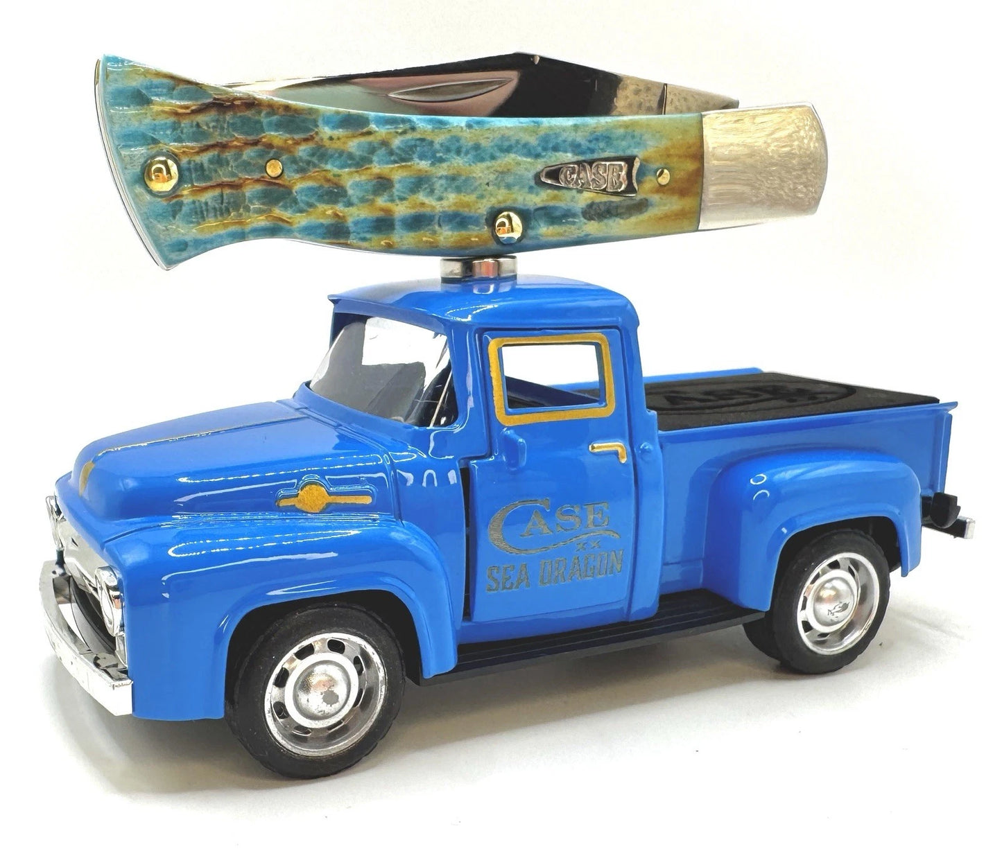 Custom Case XX Sea Dragon Knife Display Truck w/ Magnet & Foam Insert Blue