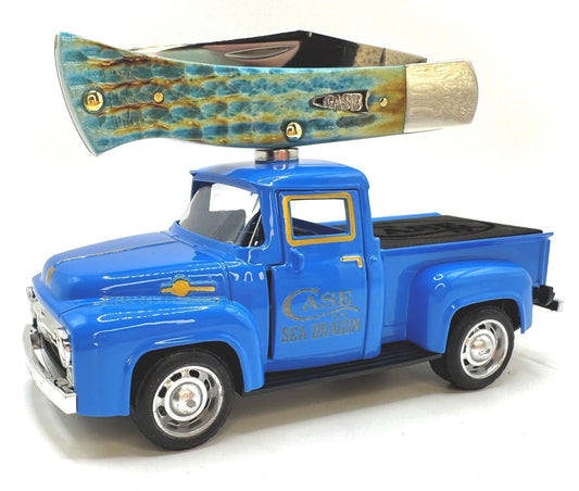 Custom Case XX Sea Dragon Knife Display Truck w/ Magnet & Foam Insert Blue
