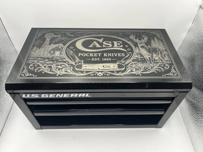 Custom Deer Scene Case XX Knife Display Tool Box Laser Engraved