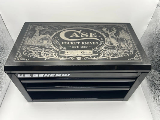 Custom Deer Scene Case XX Knife Display Tool Box Laser Engraved